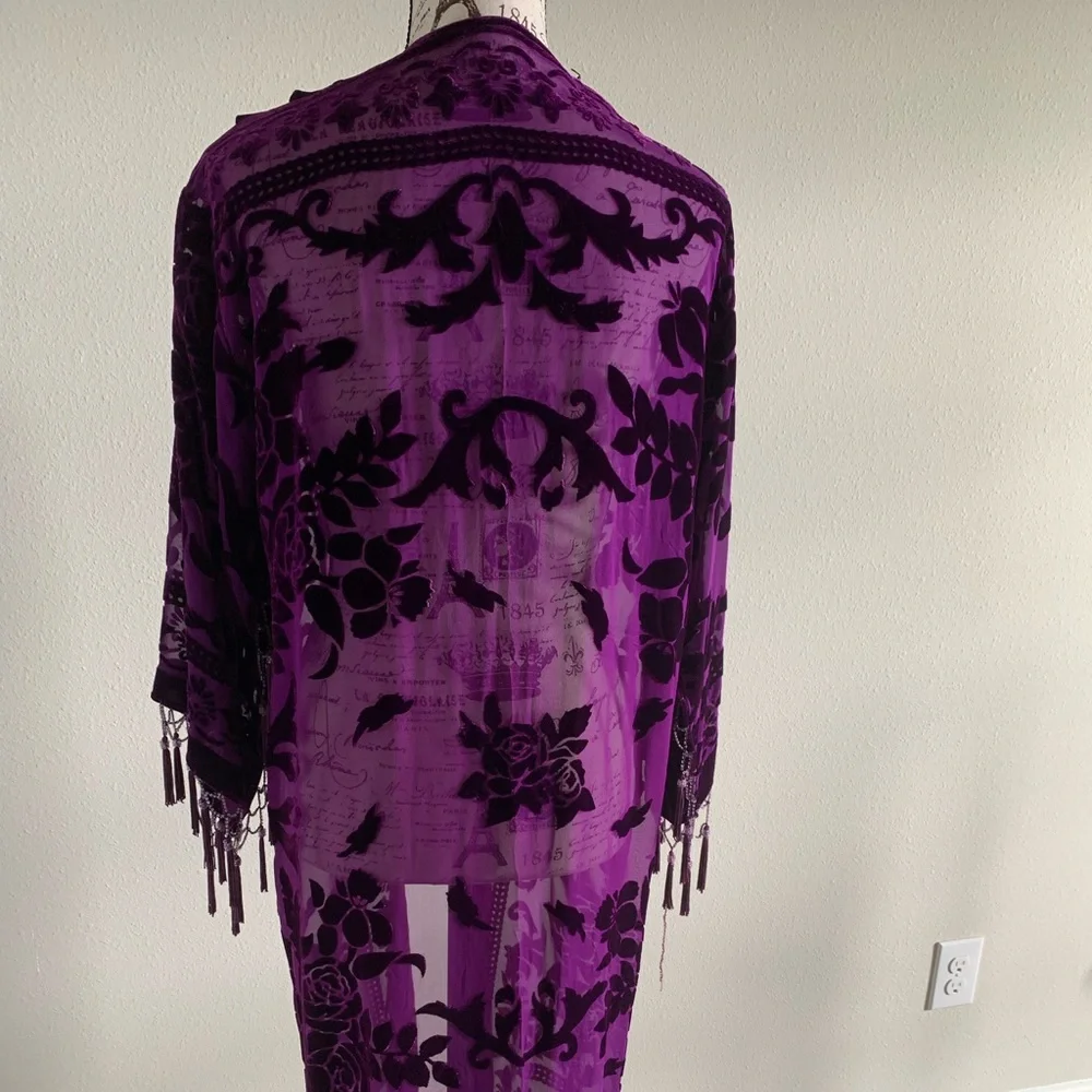 Lightweight Sheer Duster Cardigan Tunic - Picture 4 of 6